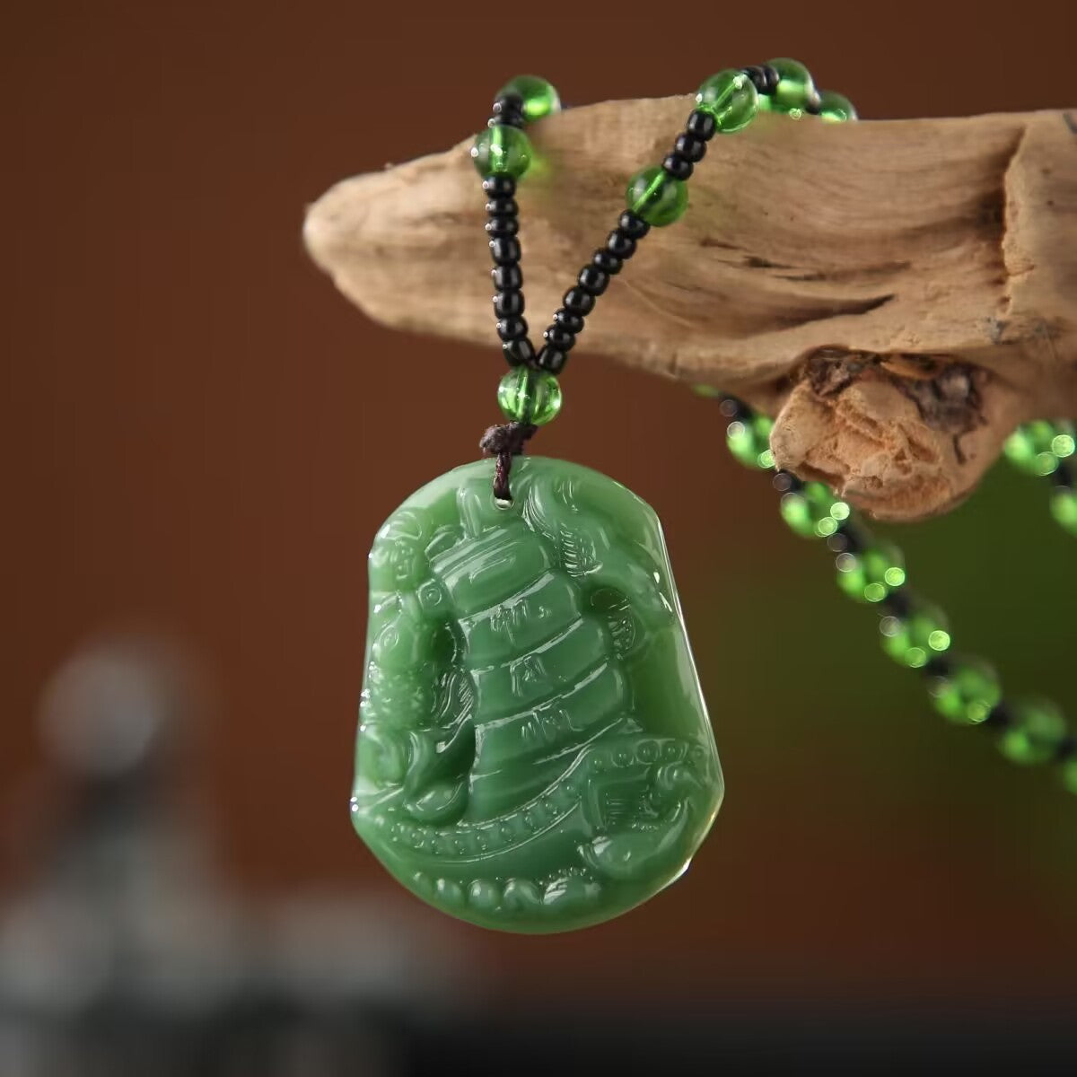 Green Jade Goddess Buddha Hand Maitreya Sweater Chain Safety Buckle Necklaces