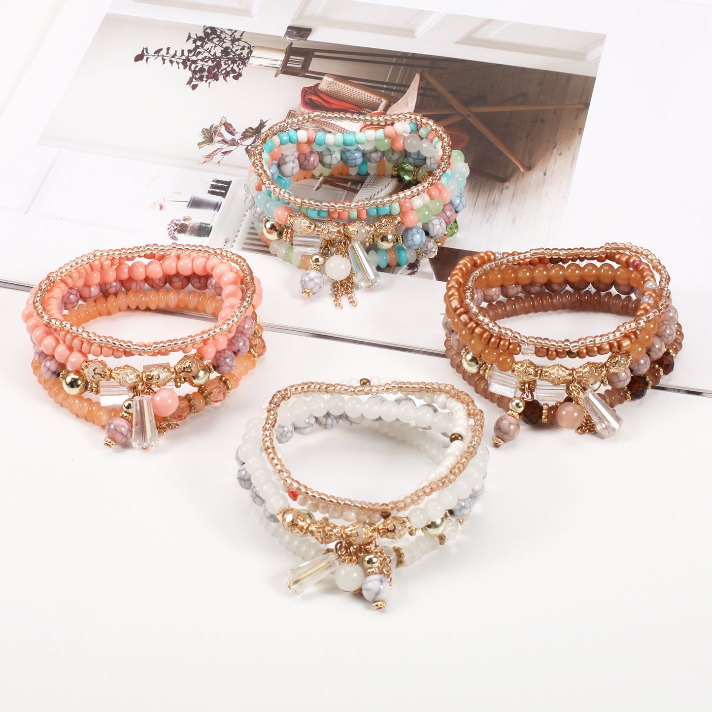 Fashion Creative Unique Bohemian Crystal Stretch Bracelets