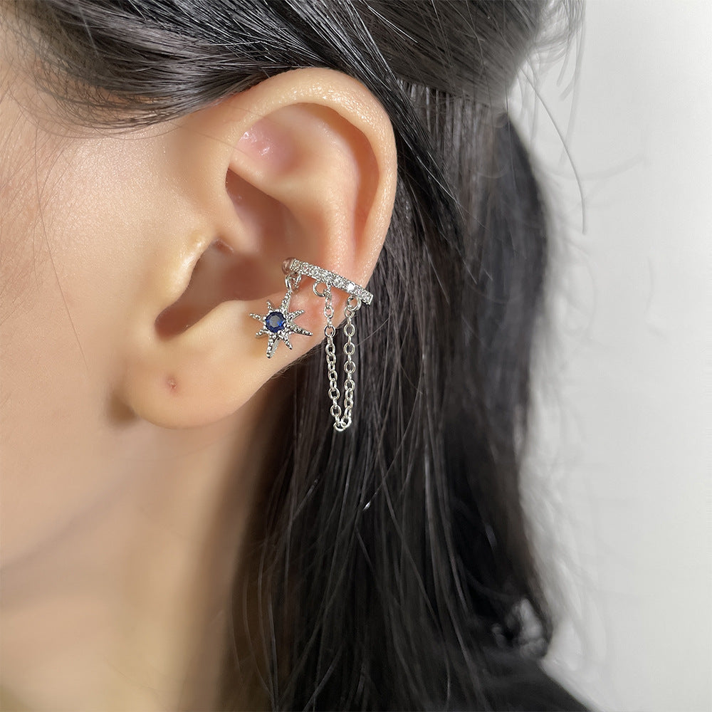 Starry Long Pearl Tassel Zircon Without Rings