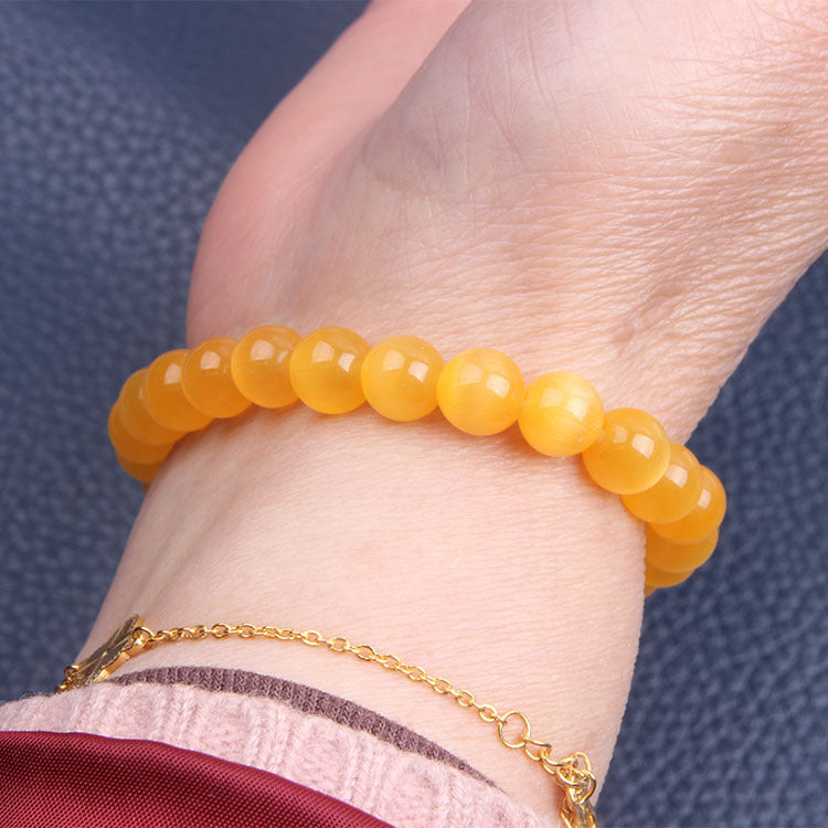Men's Eye Round Beads Lucky Lady Fresh Simple Bracelet