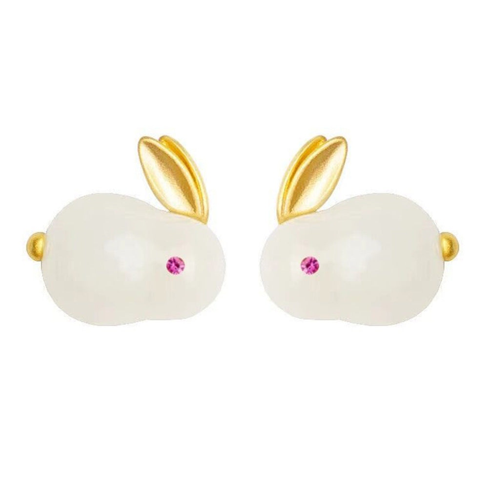 Fu Lu Jade Hare Female Imitation White Ancient Style High Necklaces