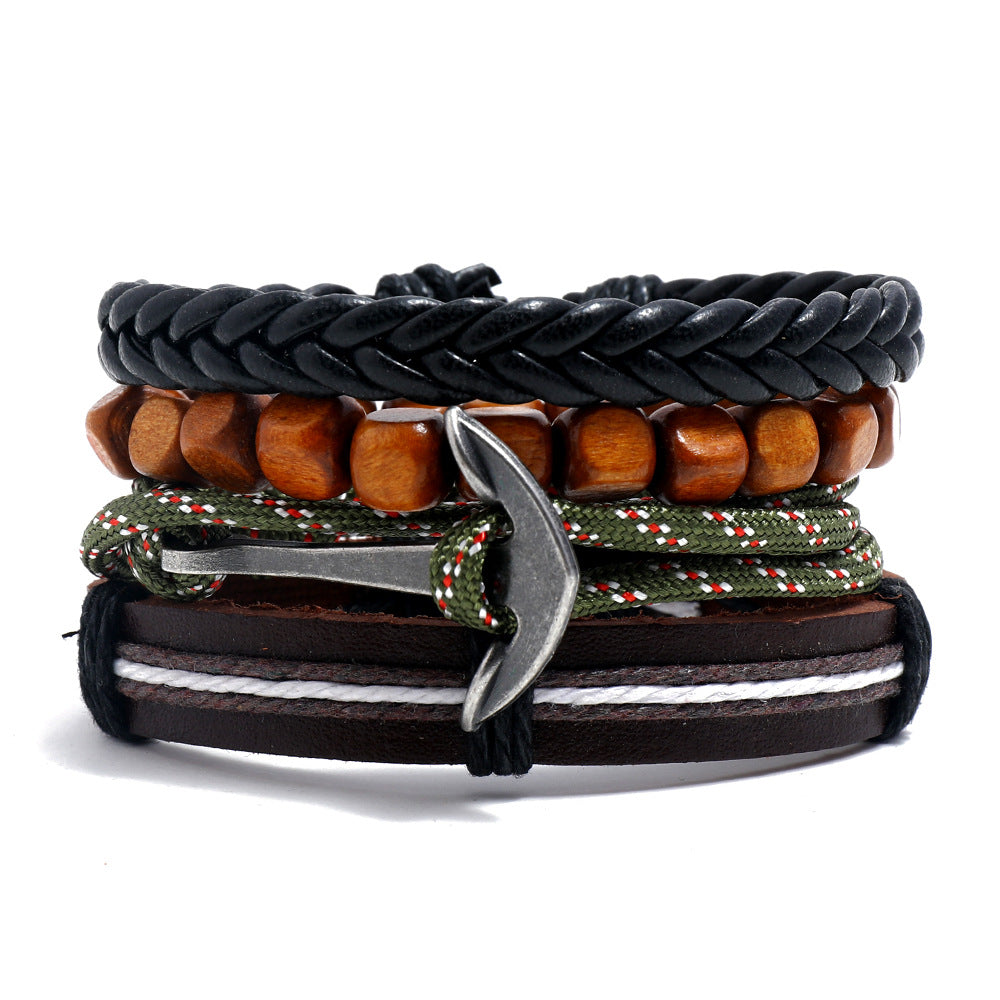 Women's & Men's & Simple Retro Set Braided Leather And Bracelets