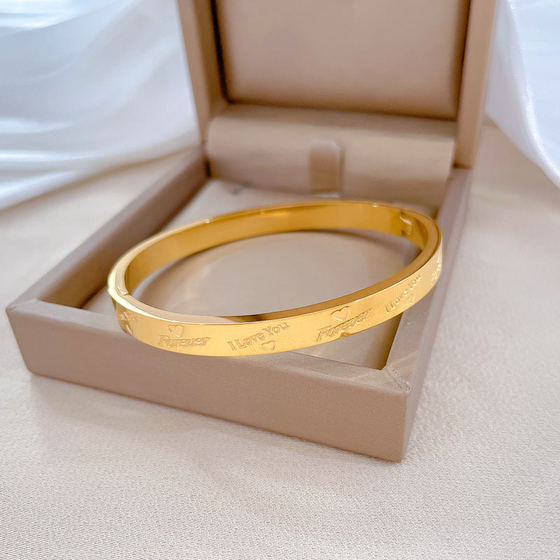 Whole Body Titanium Steel Love Minimalist Retro Fashion Bracelets