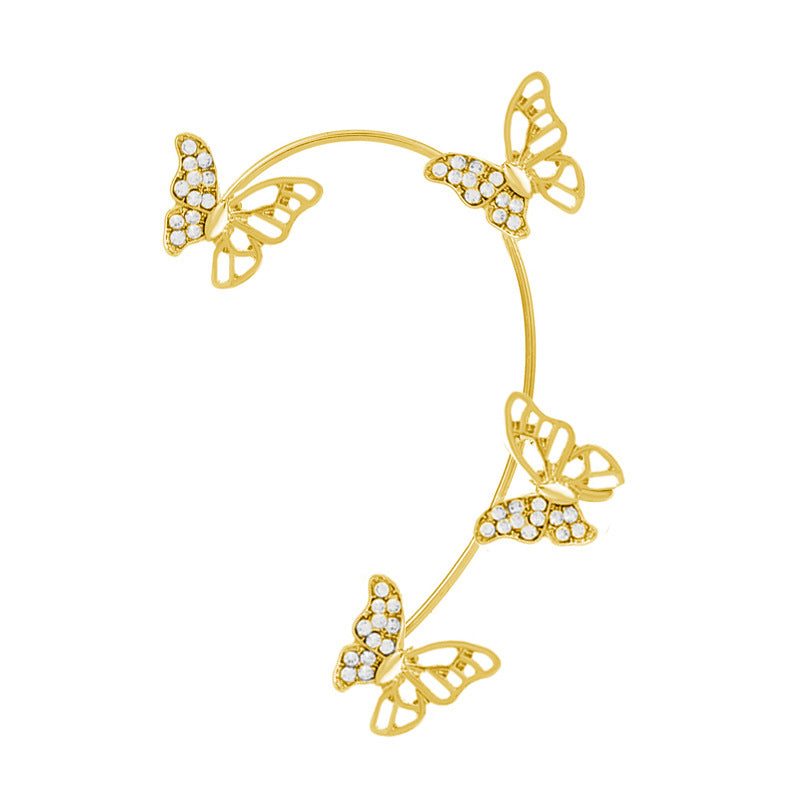 Glamorous Diamond Butterfly Fashion Temperament Commute Earrings