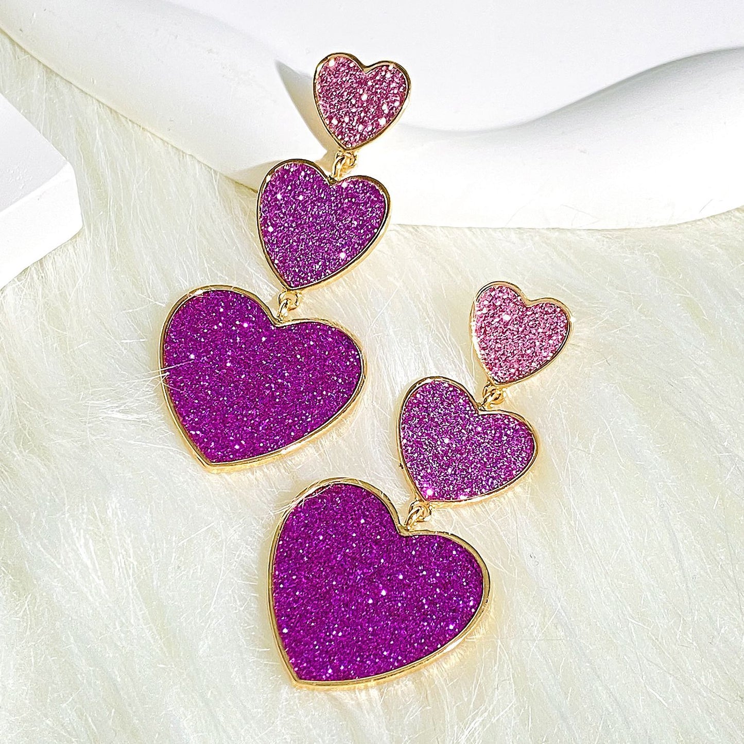 Women's Love Heart Design Sense Personality Retro Earrings