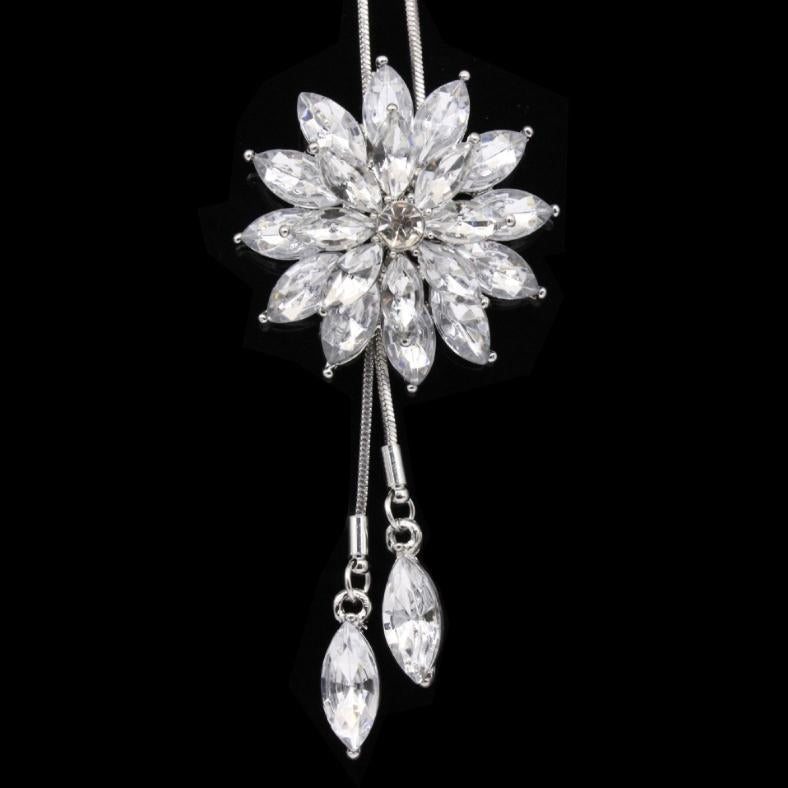 Korean Style Snowflake Flower Crystal Zircon Sweater Chain Fashion Long Necklace