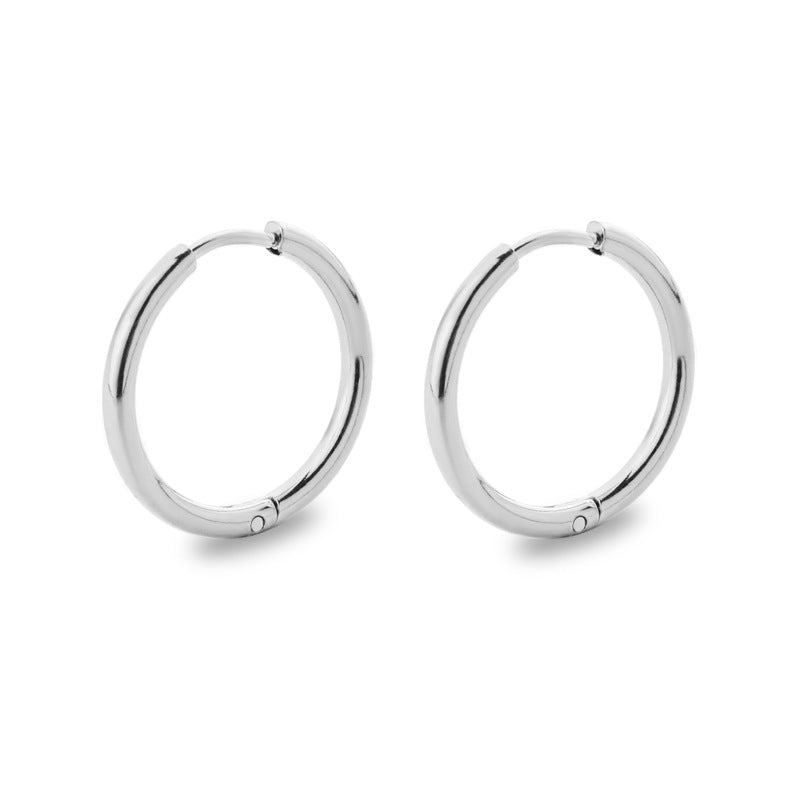 Titanium Steel Stainless Coil Trendy Arc Glossy Ear Buckle
