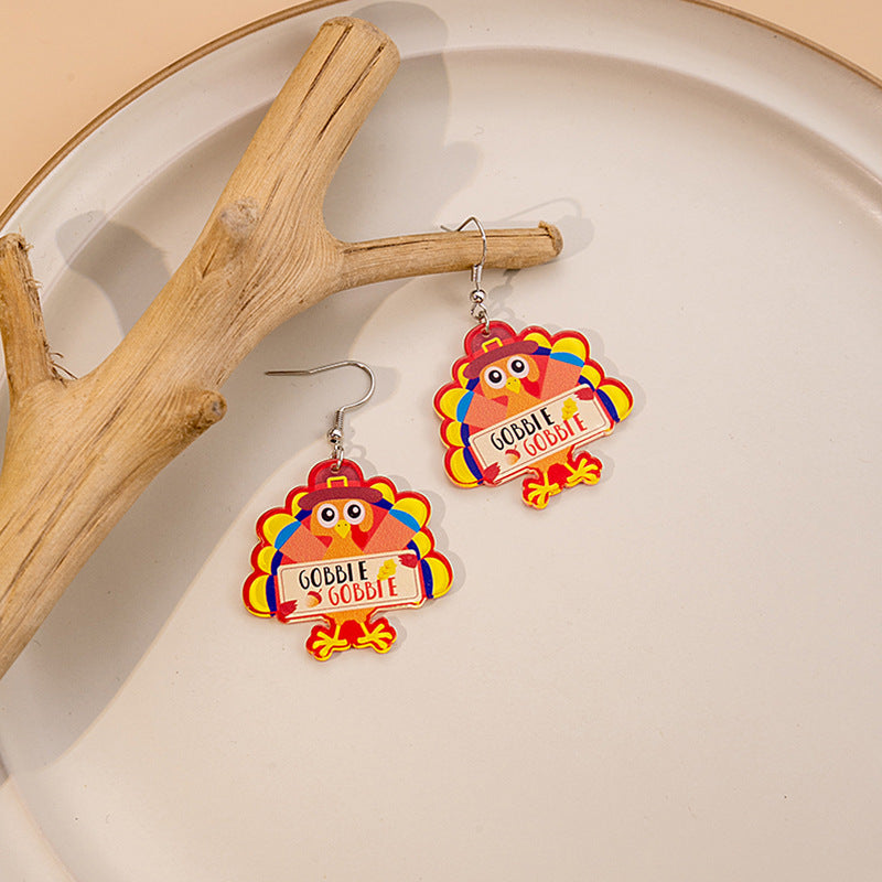 Women's Cartoon Turkey Collection Acrylic And Creative Earrings