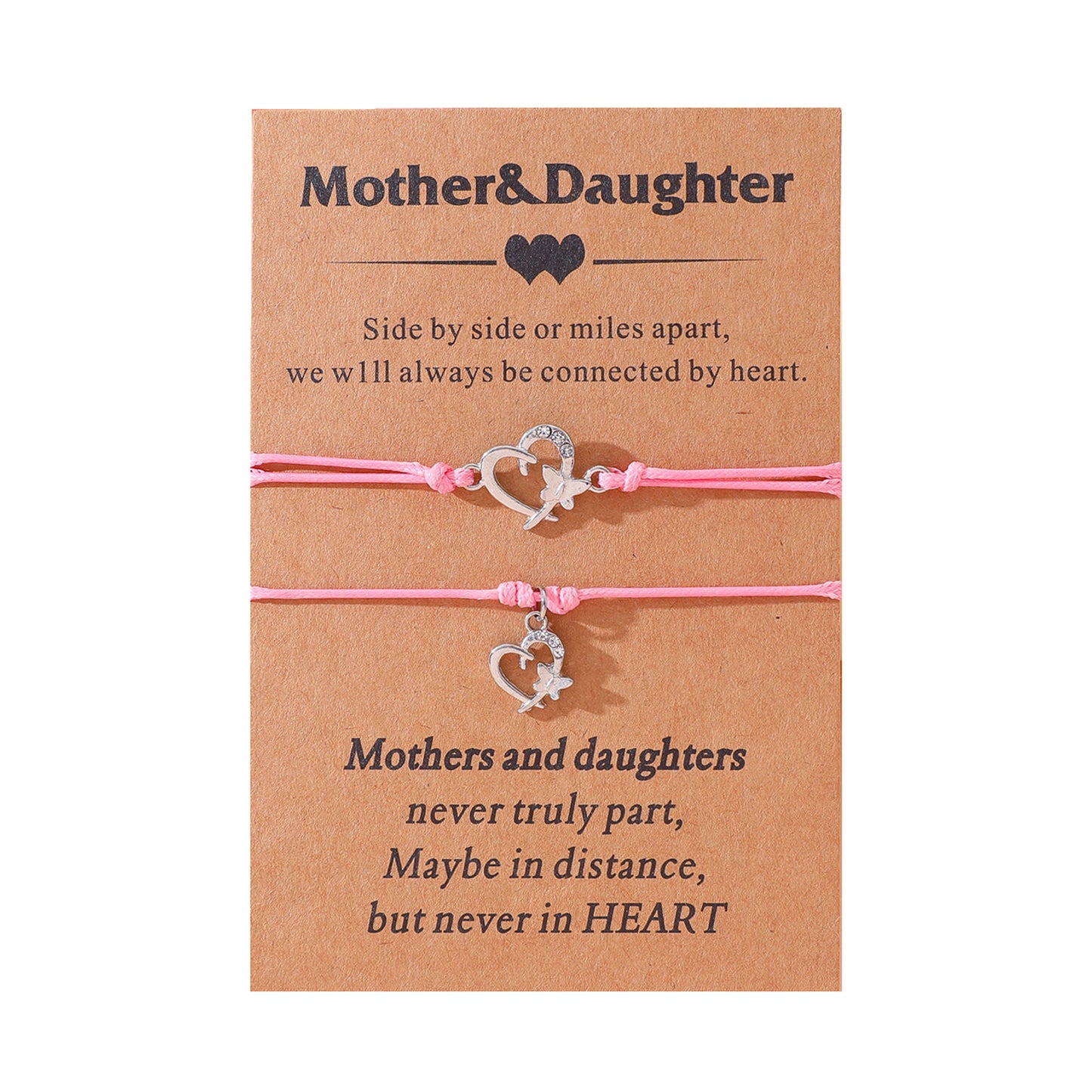 Pointed Peach Heart Alloy Mother And Bracelets