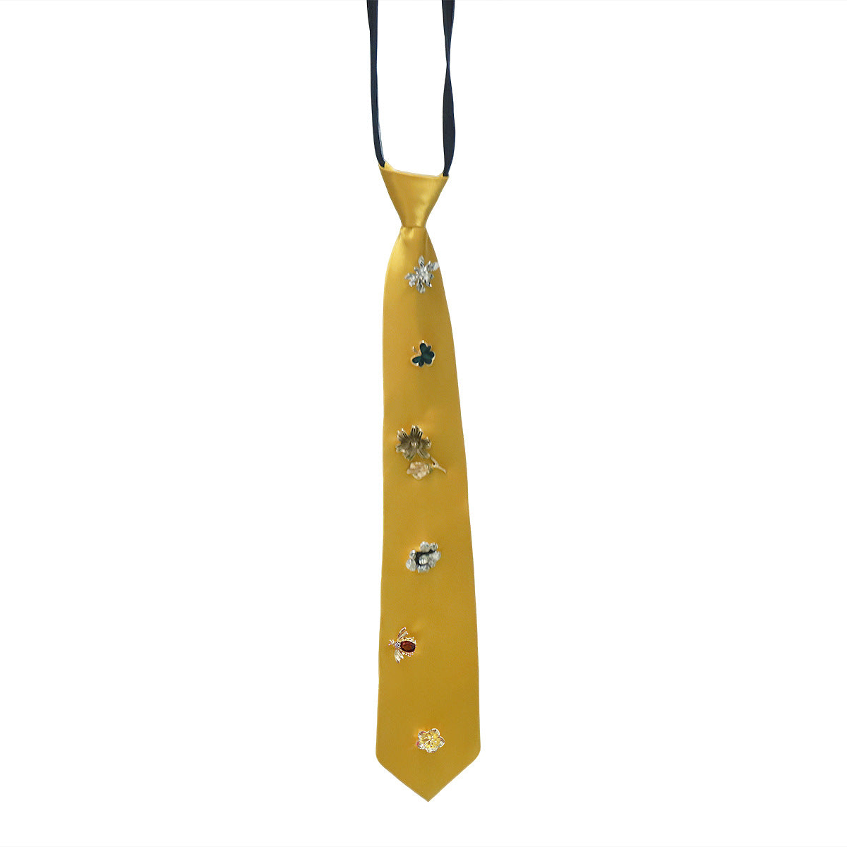 Creative Retro Suit Tie Personalized Alloy Flower Necklace