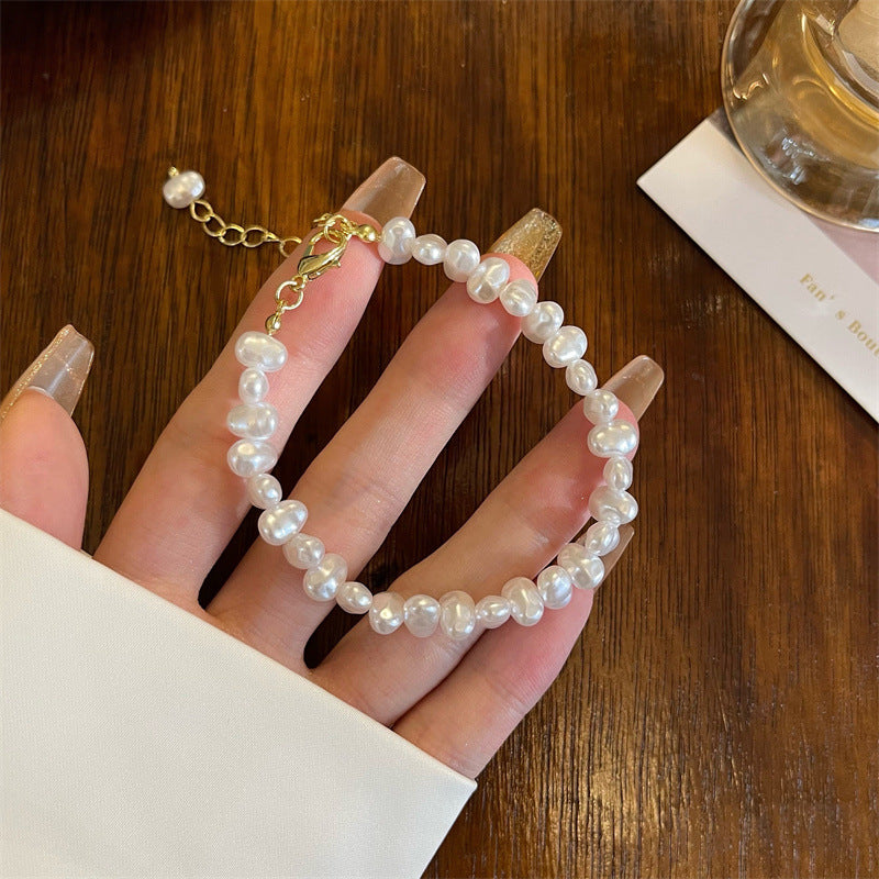 French Irregular Shaped Pearl Female Summer Niche Bracelets