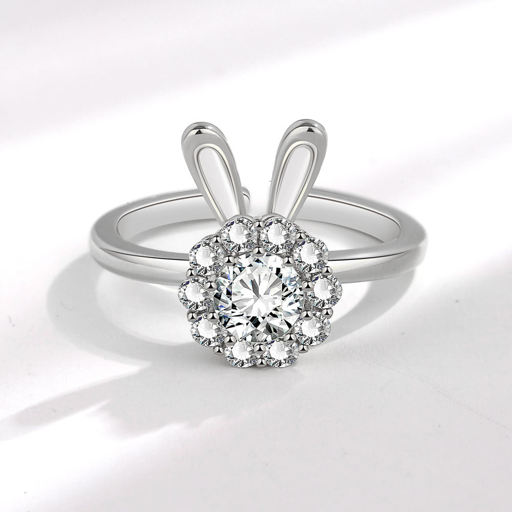 Rabbit Rotatable Light Luxury Design Sense High Rings