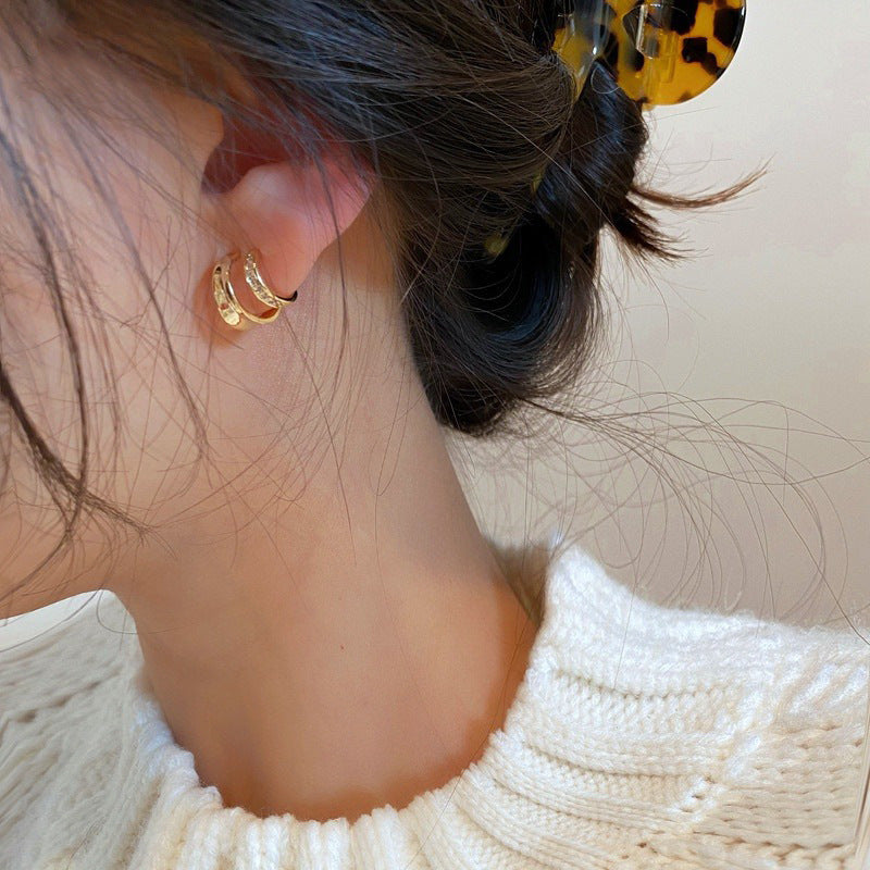 Design High-grade Classic Style Light Luxury Half Circle Female Stud Earrings