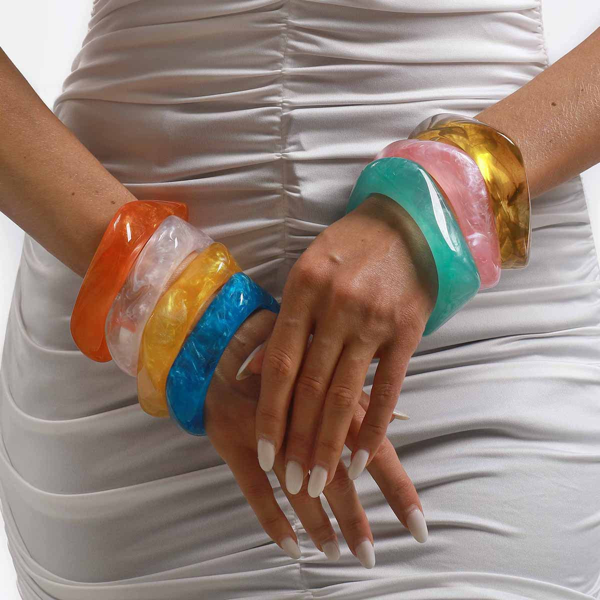 Fashion Exaggerated Geometry Irregular Resin Beaded Bracelet