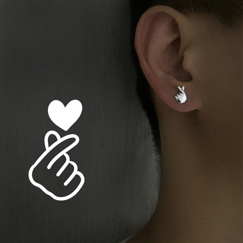 Men's Personality Single Simple Fashionmonger Temperament Couple Funny Finger Earrings