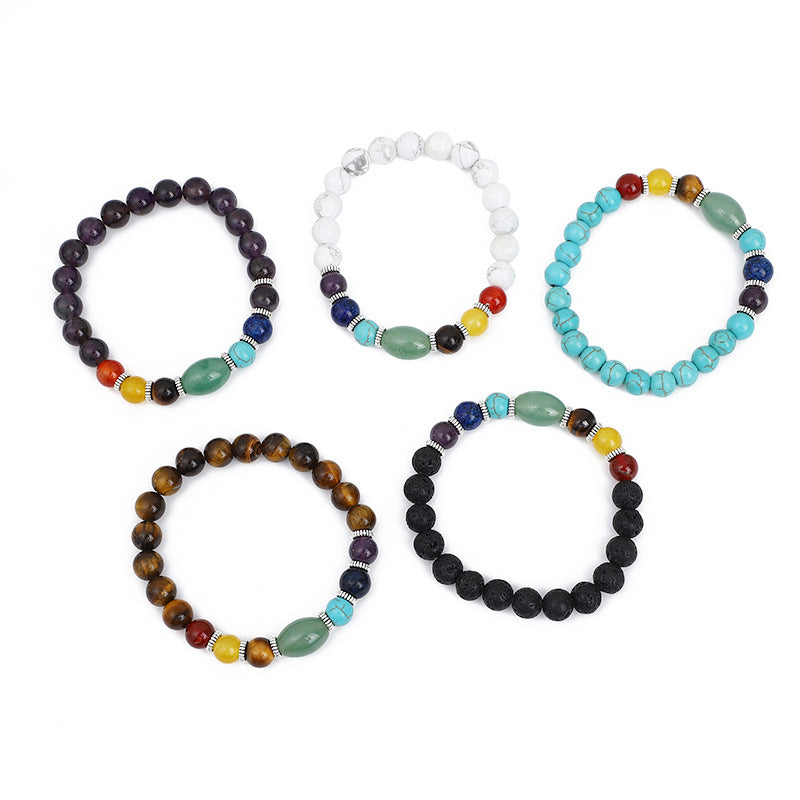 Yoga Bunte Naturstein-Tigerauge-Armbänder