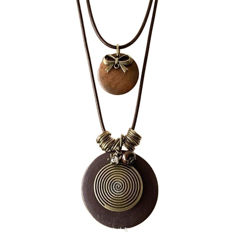 Bow Long Sweater Sier Versatile Accessory Necklace