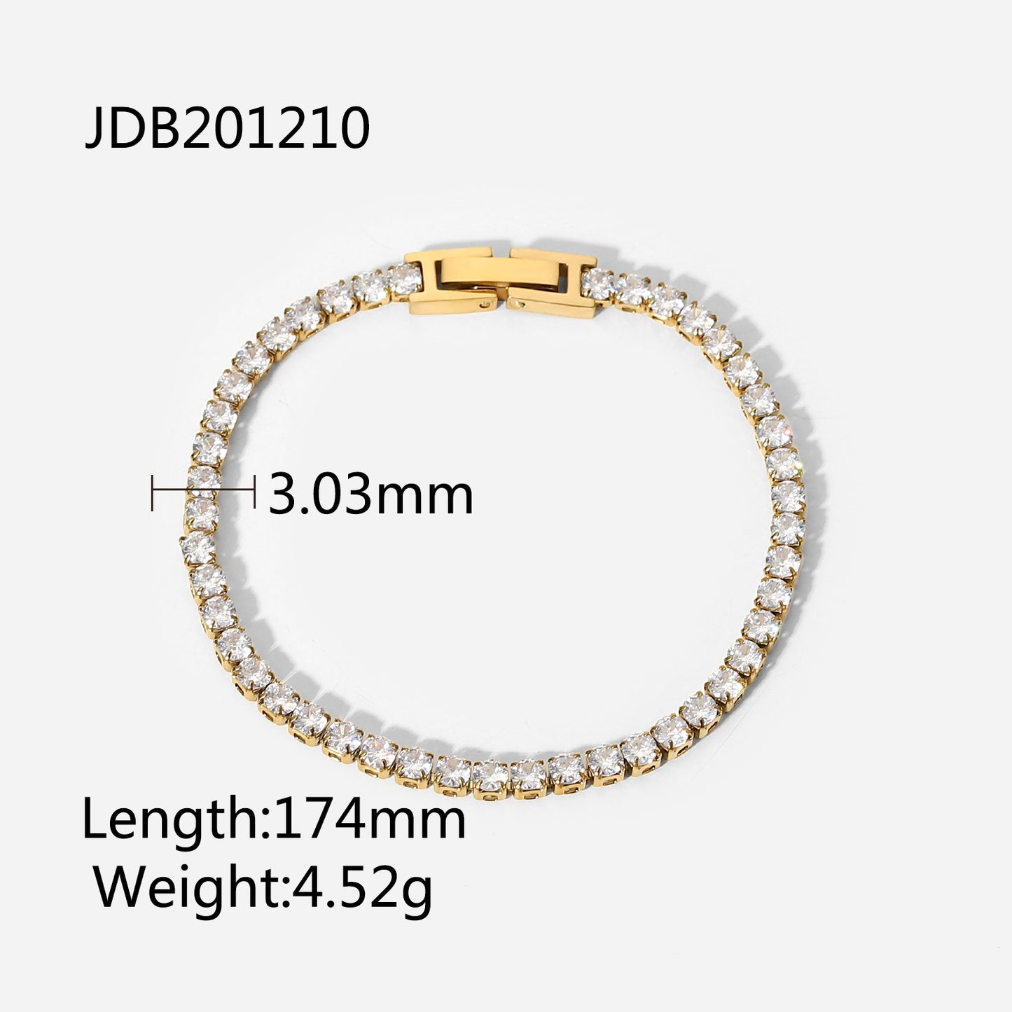 Women's Titanium Steel Gold Stainless Inlaid Zircon Bracelets