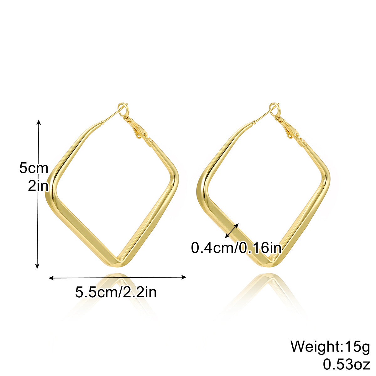 Metal Ear Gold Retro Circle Water Earrings