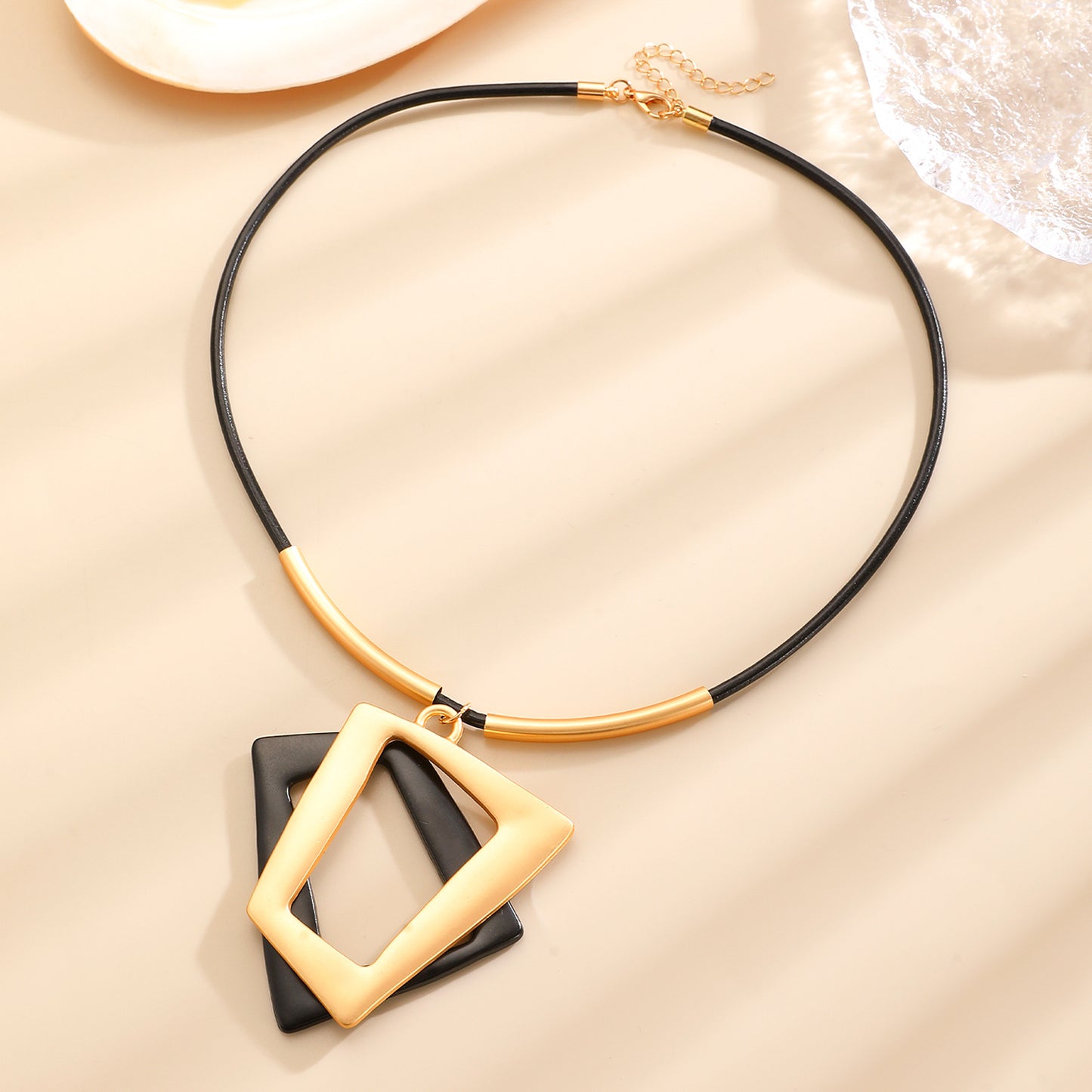 Women's & Men's Simple Style Geometric Exaggerated Fashion Quadrangle Color Matching Personality Jewelry Set