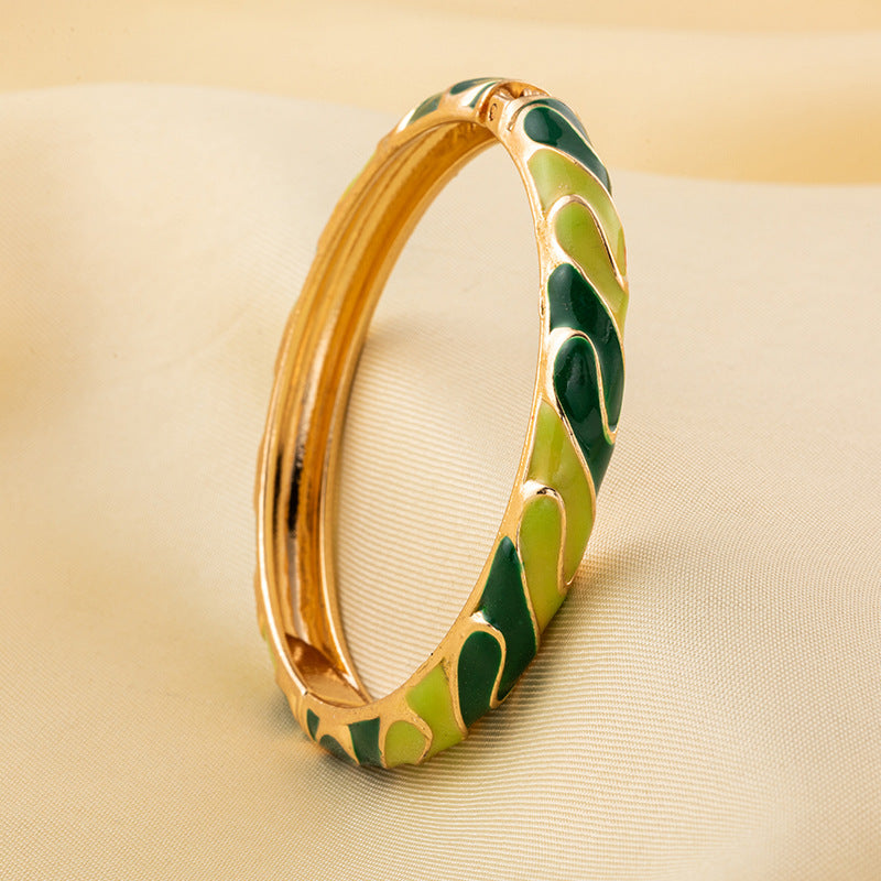 Chinese Enamel Gilding Colorful Dripping National Style Bracelet