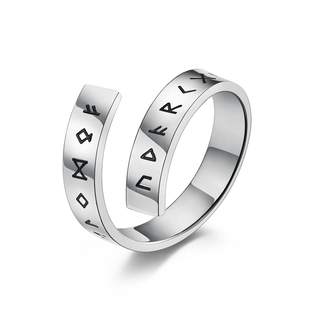 Symbol Open Ended Personality Titanium Steel Rings