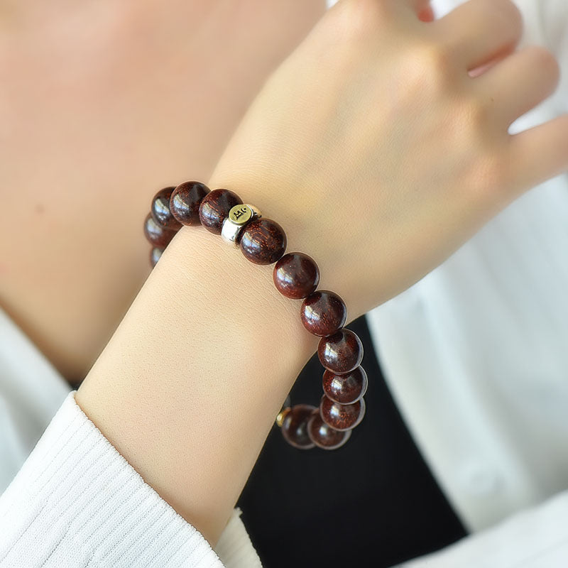 Bracelets de prière d'artefact culturel de bouddha du zodiaque Pterocarpus Twee pour femmes et hommes