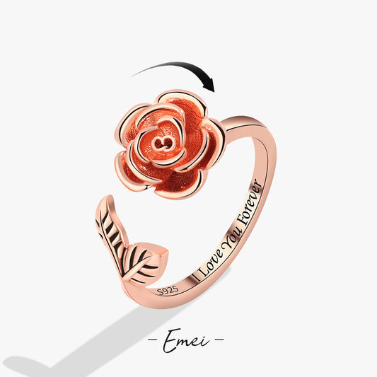 Rotatable Fashion And Trendy Style Flowers Index Finger Valentine's Rings