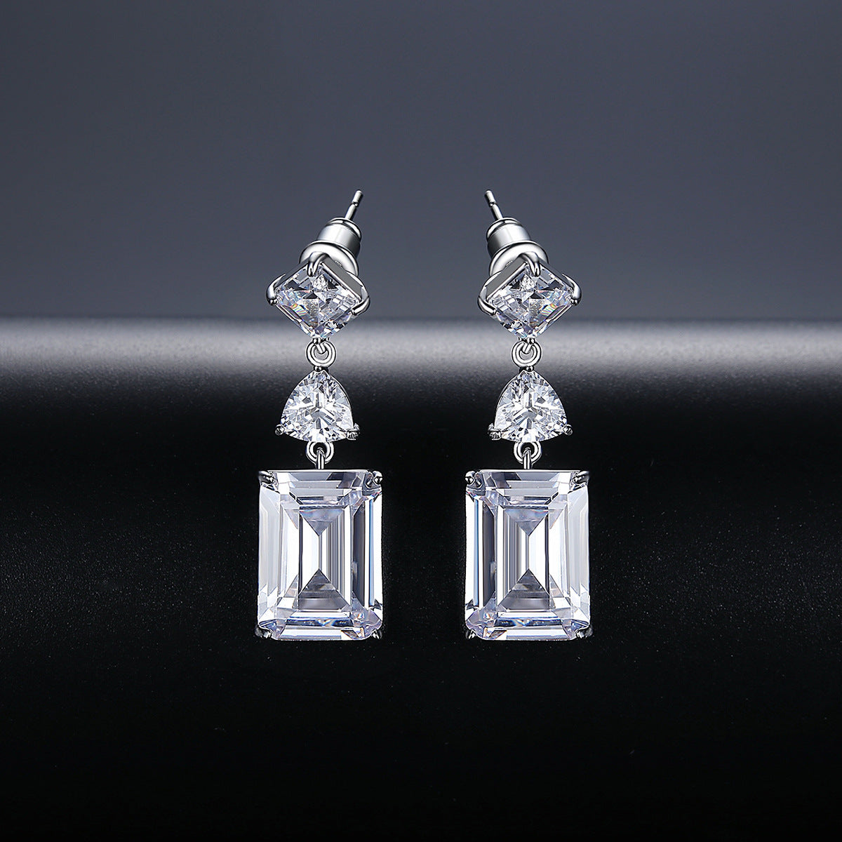 Women's Square Zircon Long Fairy Style For Earrings