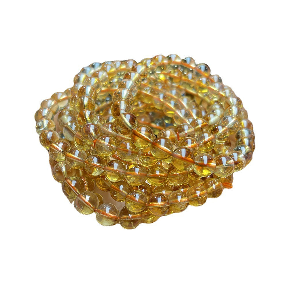 Women's Jewelry Natural Citrine Fresh Round Beads Bracelets