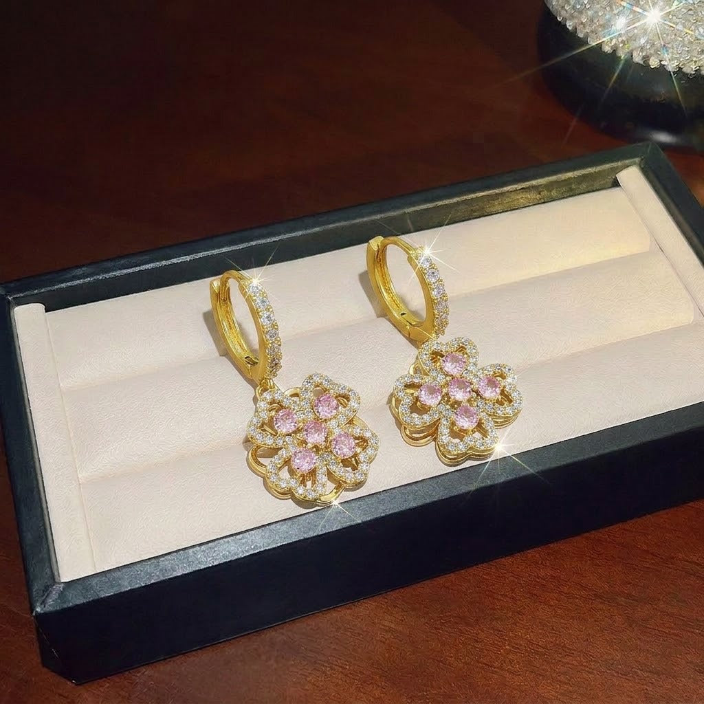 Rotating Degree Rotation Heart-shaped Zircon Clavicle Rings