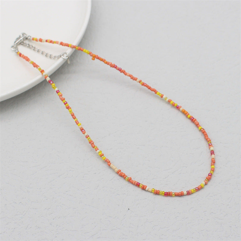 Korean Style Bohemia Khaki Beaded Bead Sweet Necklaces