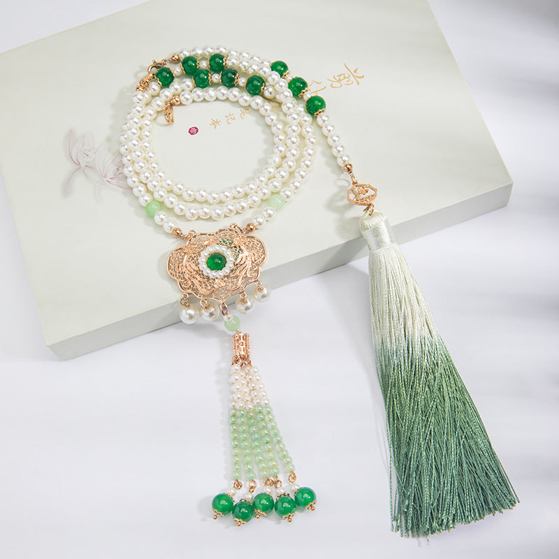 Tassel Long Evening Bright Style Ancient Ming Han Chinese Necklaces