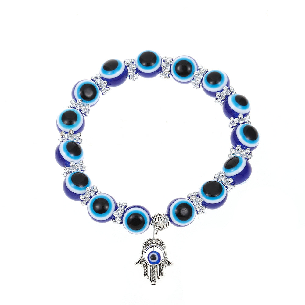 Blaue Teufelsauge-Harzkugel-Fatima-Armbänder