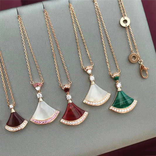 Version Red Agate Clavicle Chain Titanium Steel Rose Necklaces