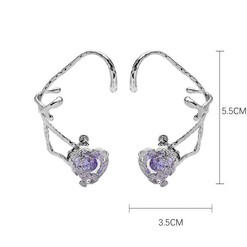 Boucles d'oreilles sans oreilles pour femmes, joli Clip d'oreille violet, tendance