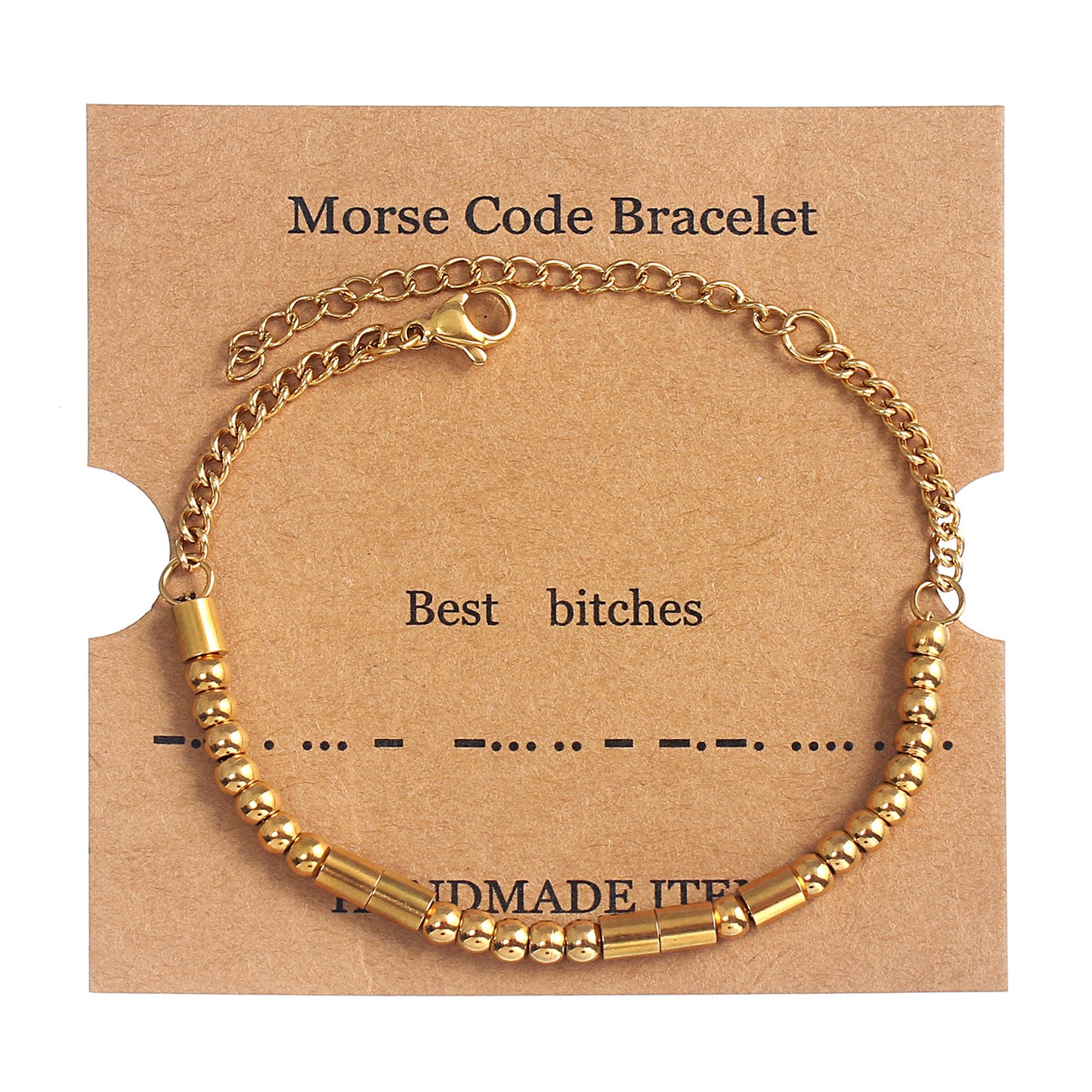 Women's Stainless Steel Gold Moss Password Letter Bracelets