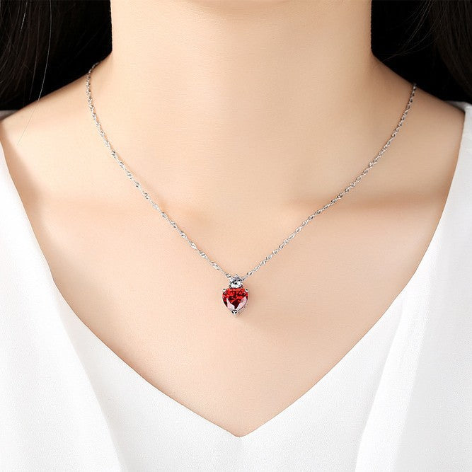 Women's Graceful Fashionable Ear Bridal Heart-shaped Zircon Jewelry Set