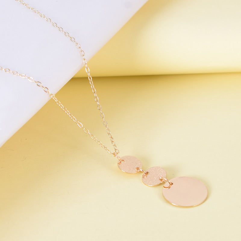 European Fashionable Round Sequin Female Personality Creative Clavicle Necklace