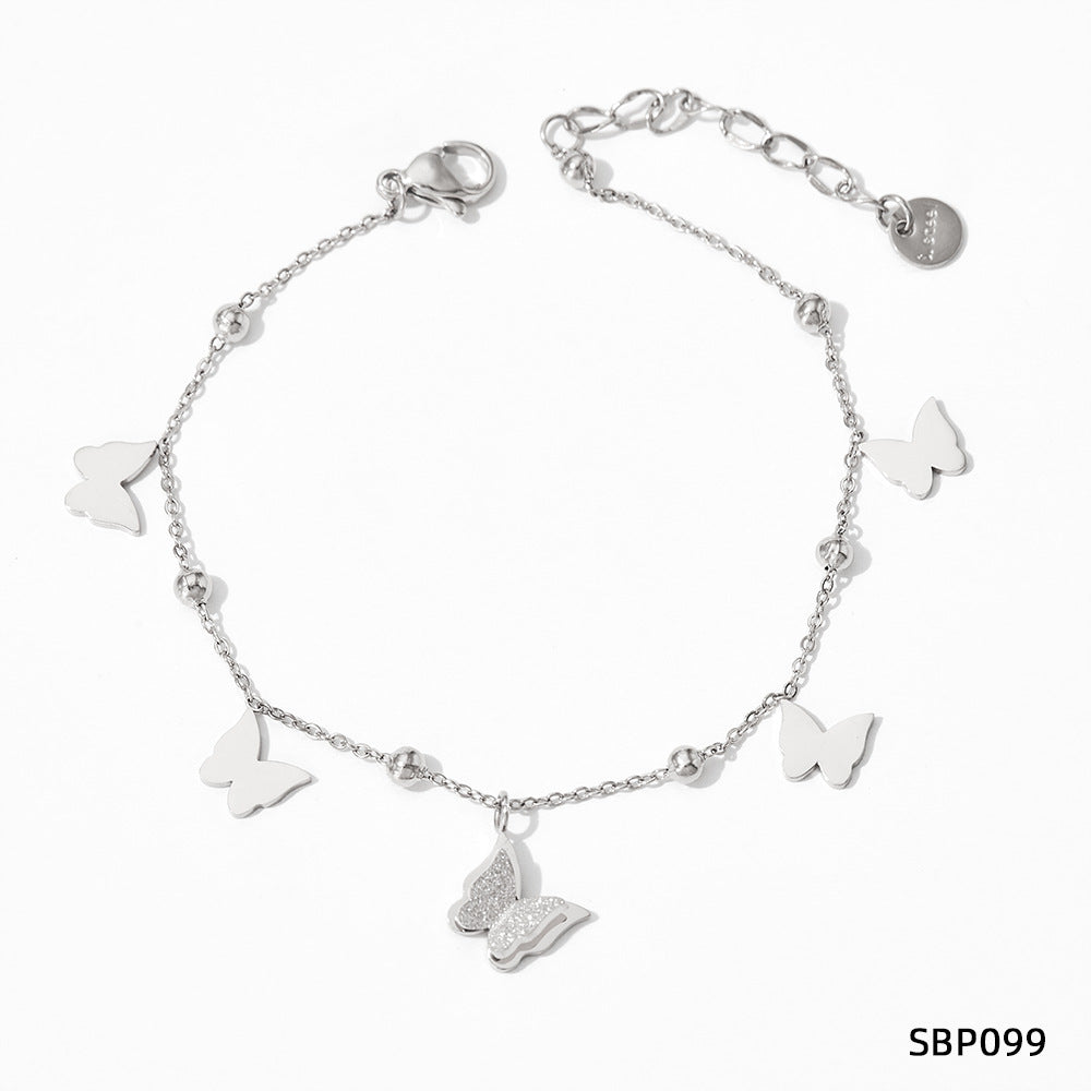 Tassel Butterfly Design Fashionable Stainless Steel Bracelets