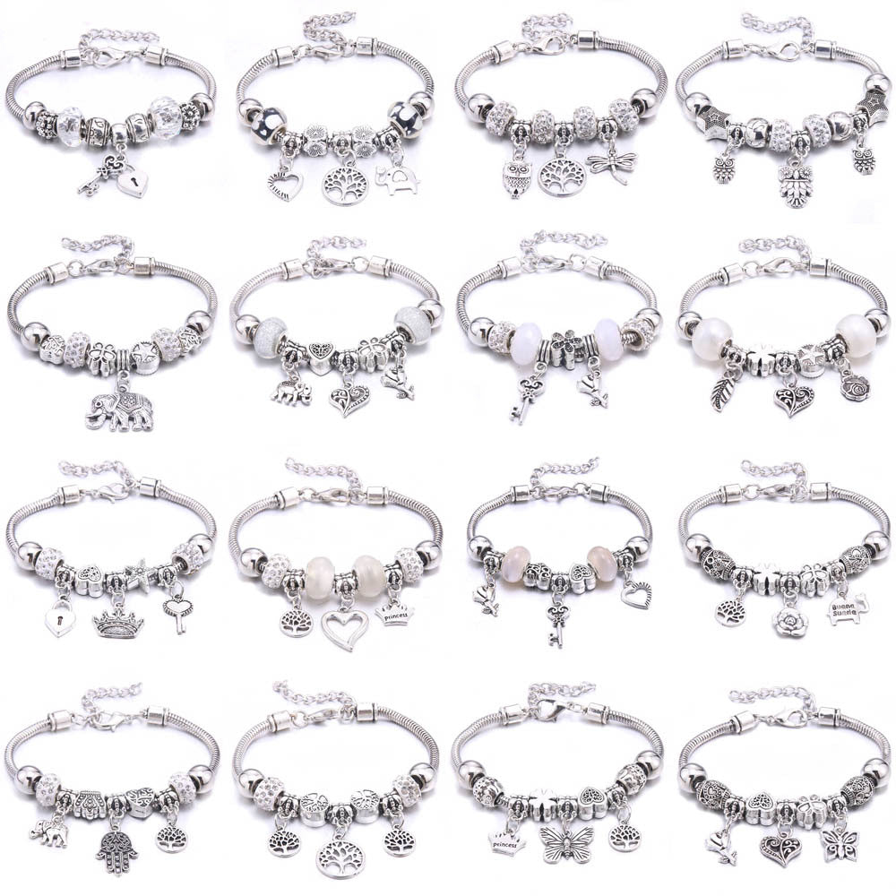 Women's Grid Popular Adjustable Crystal Love Butterfly Bracelets