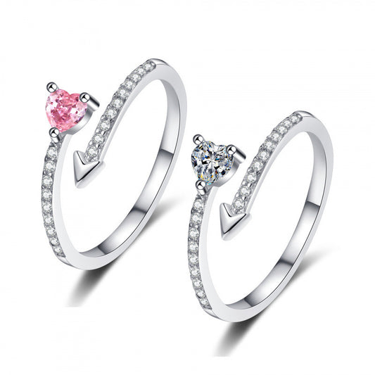 Heart Trendy Zircon Heart-piercing Couple Special Interest Light Luxury Advanced Ring