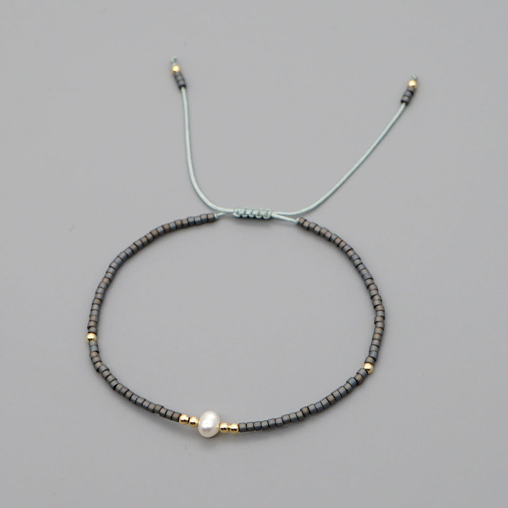 Women's Small Beads Handmade Beaded Natural Freshwater Pearl Bracelets