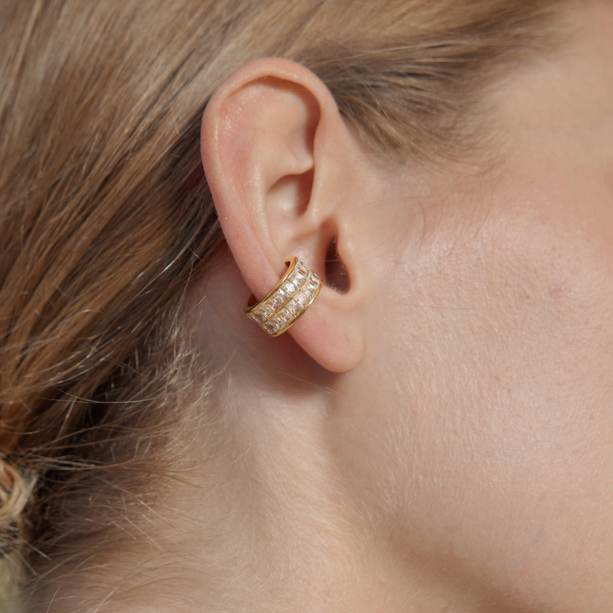 Ding Stainless Steel Zircon Female Niche Ear Clip
