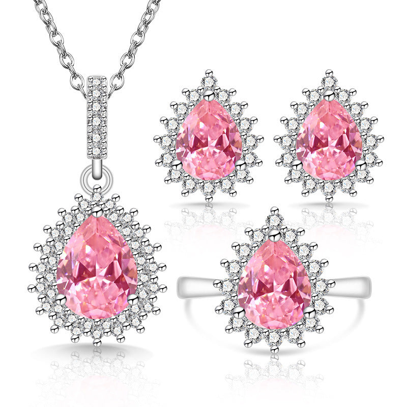 Women's Drop-shaped Colored Gems The Crystal Live Rings