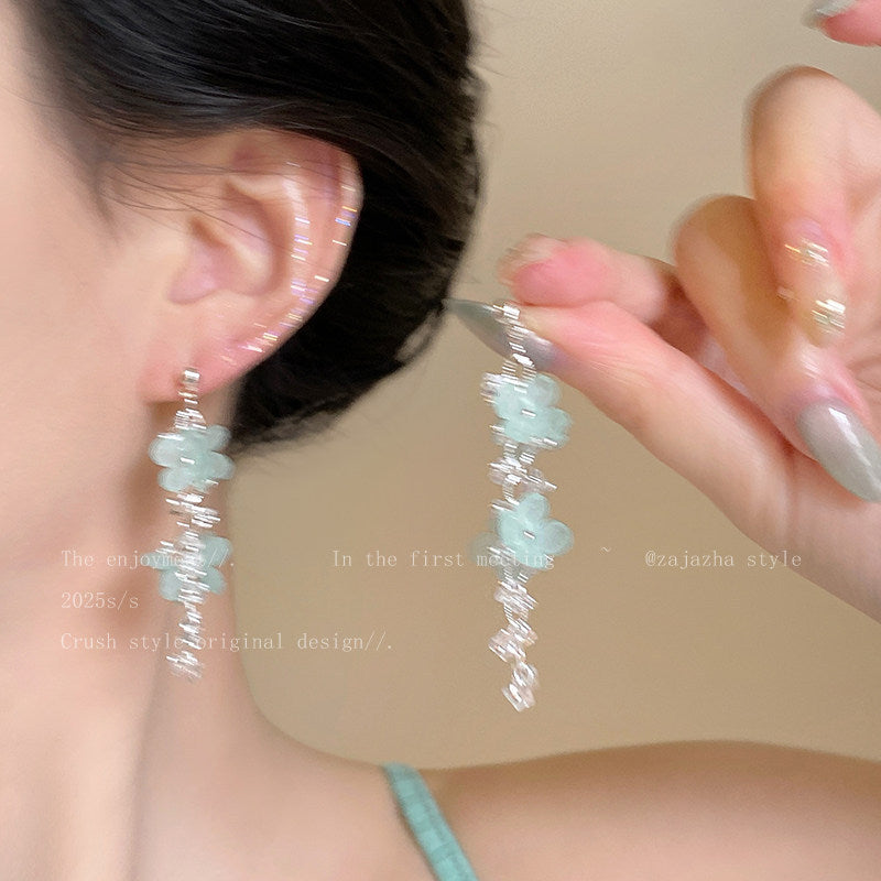 Women's Vacation Style Super Fairy Sweet Flower Seaside Colorful Little Wild Earrings