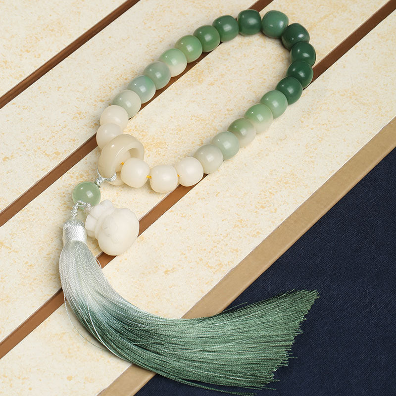 Men's Bodhi Root Tassel Fringe Flexible Crafts Bracelets