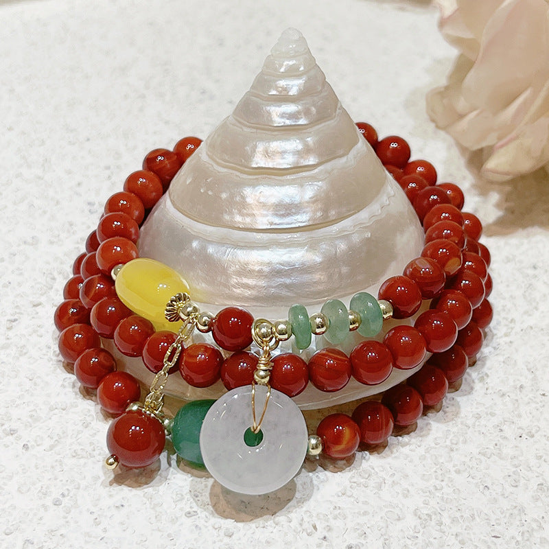 Agate Female Lucky Retro Ethnic Style Emerald Bracelets