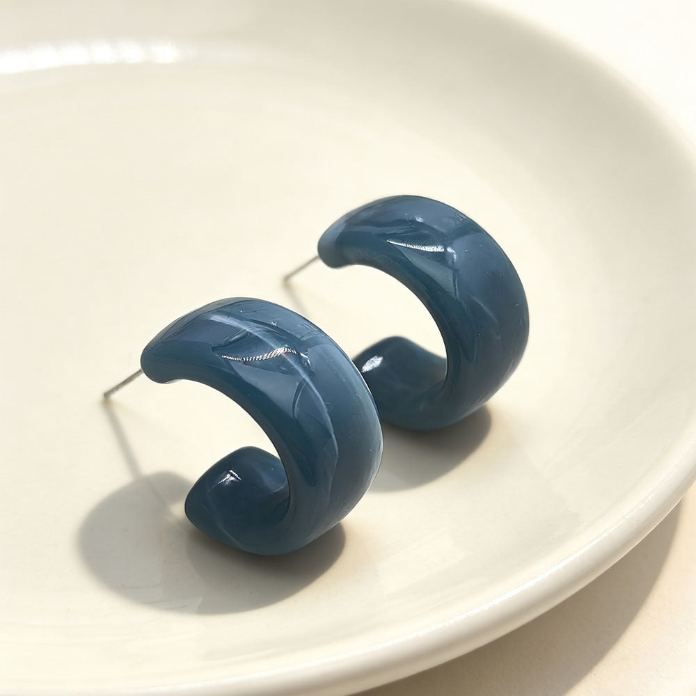 Dopamine Color Matching Trendy Female Resin Earrings