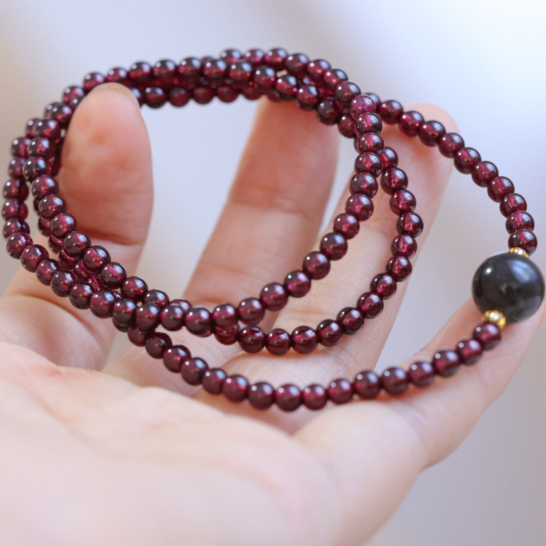 Female Wine Red Three Circle Match Bracelets